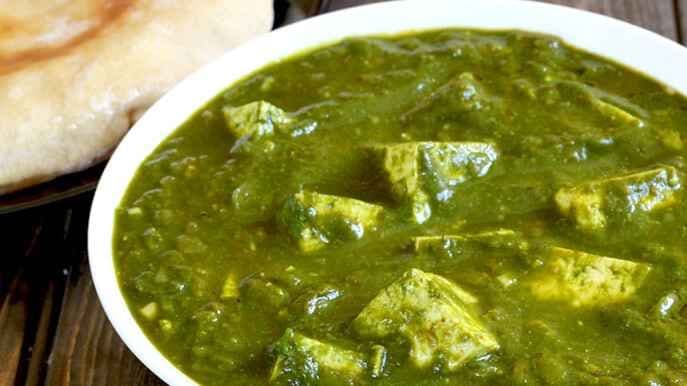Palak Paneer(WITH RICE OR TWO NAANS)