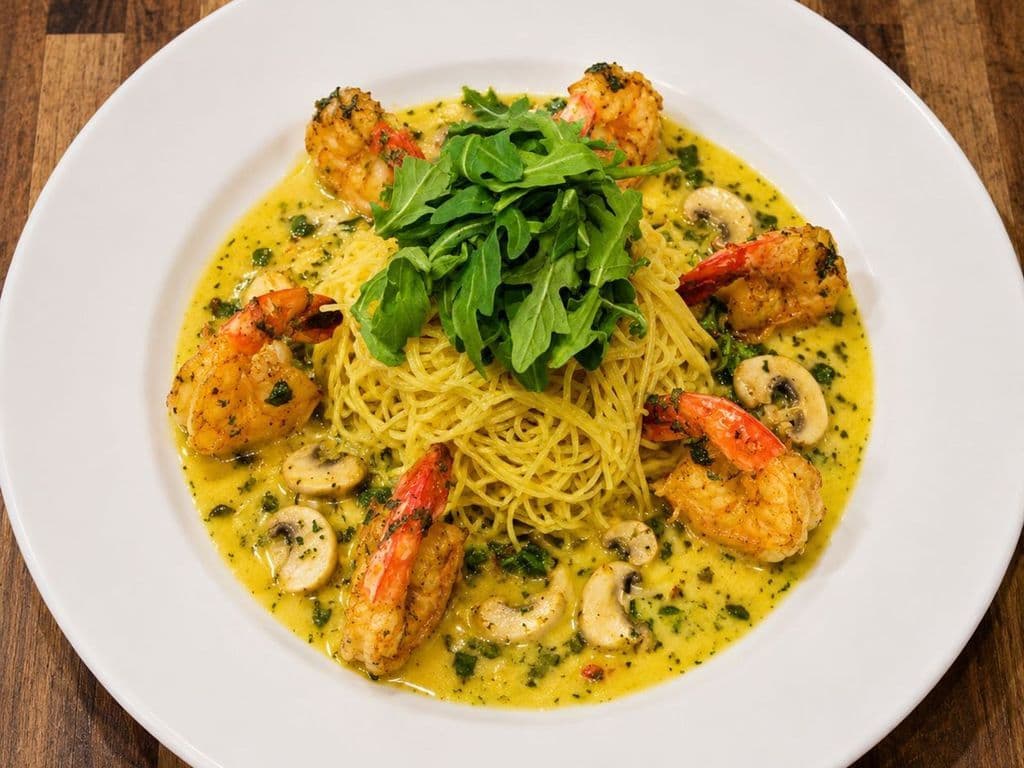 Spaghettini crevettes avec sauce scampi / Shrimp Spaghettini with Scampi Sauce
