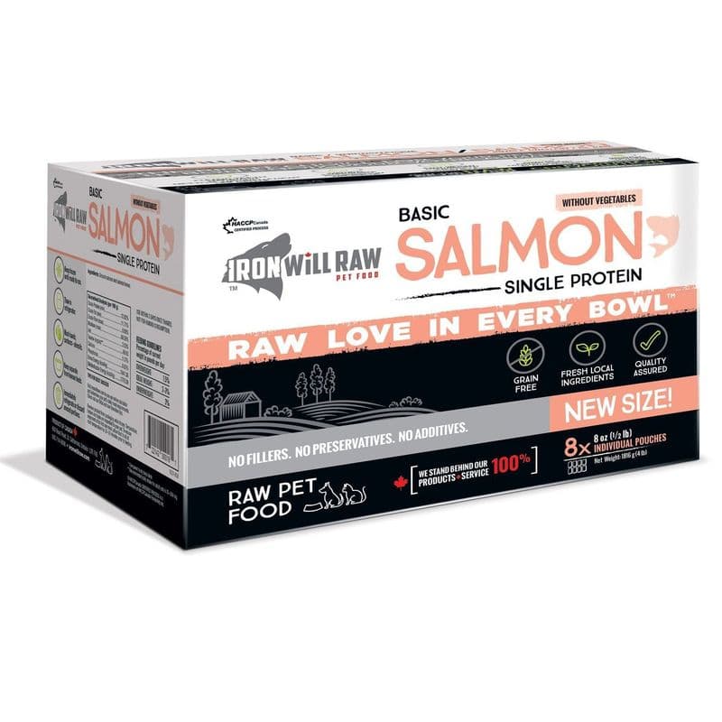 Iron Will Raw Basic Salmon 8 x 1/2 lb Box