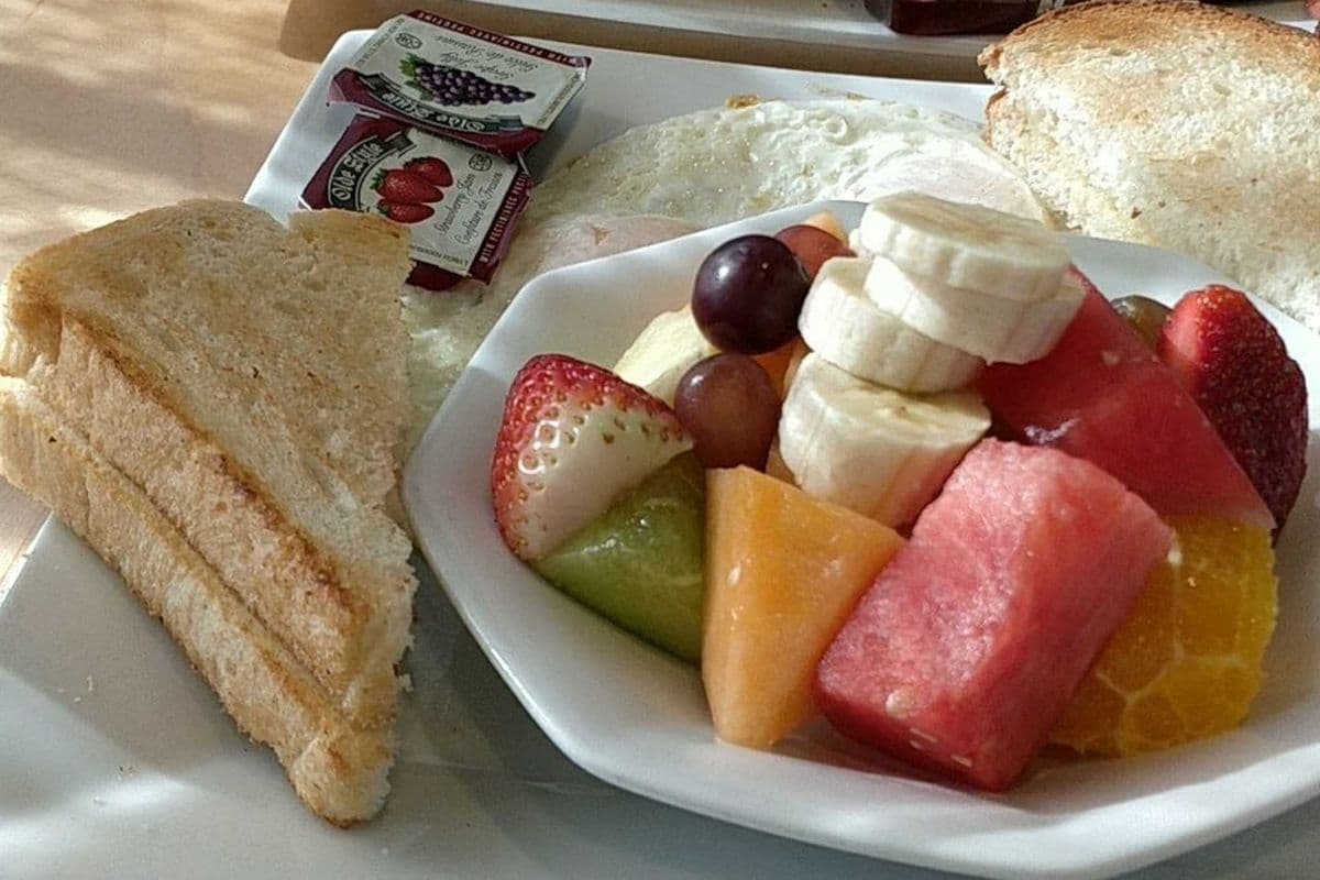 Three Eggs with Fresh Cut Fruit