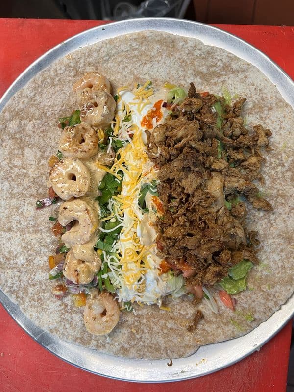 Shrimp and Chicken Burrito