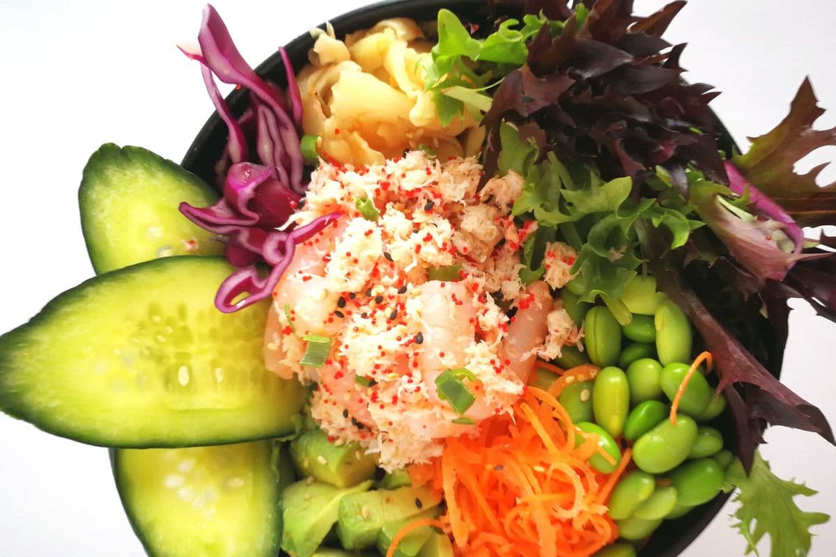 A4 Poké aux crevettes et crabe / Shrimp and Crab Poke
