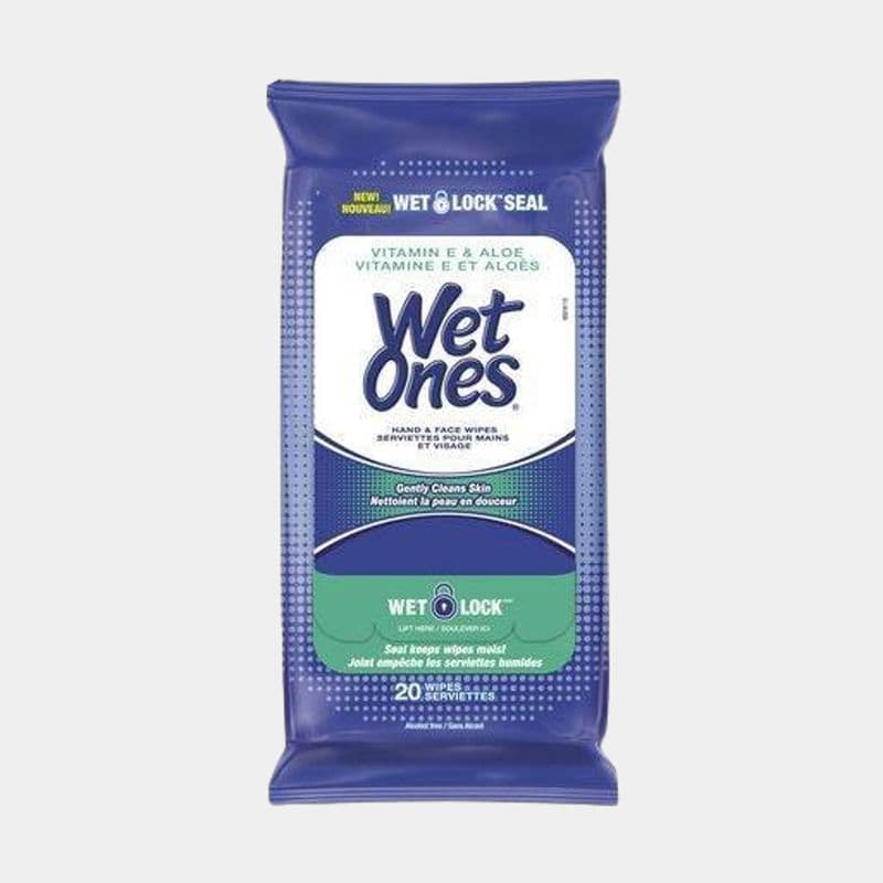 Wet Ones Hand Wipes with Vitamin E and Aloe Travel pack (20 Wipes)