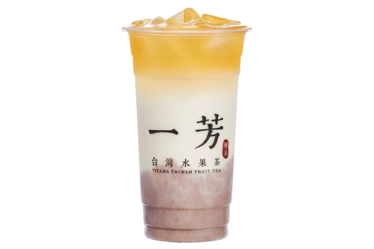 Mashed Taro Green Tea latte / 手熬芋頭鮮奶綠