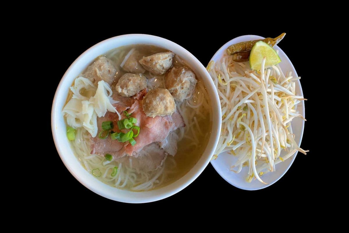26. Noodle Soup with Rare Beef, Beef Balls, and Tripe