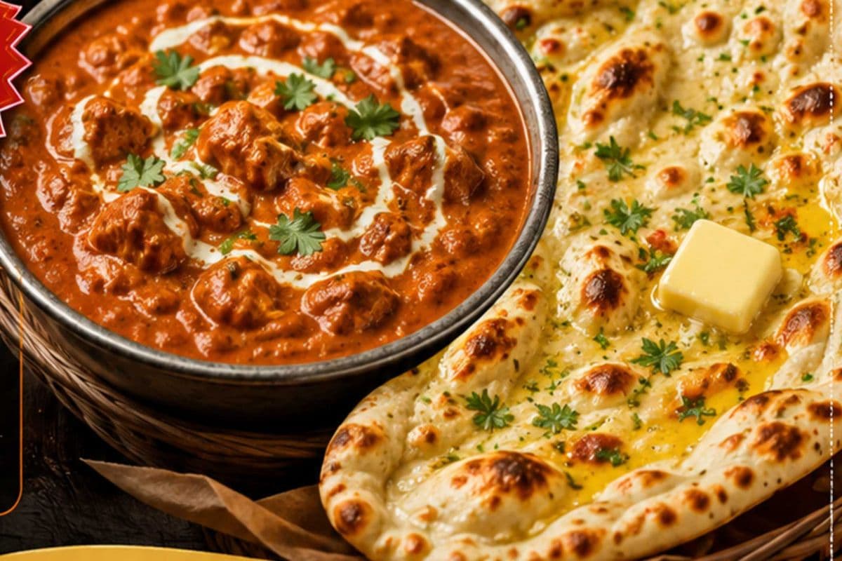 Butter chicken with 1 Naan Bread