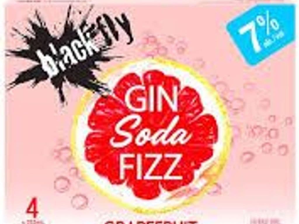 Black Fly Grapefruit Fizz Gin Soda Cans 355ml (4 pack)