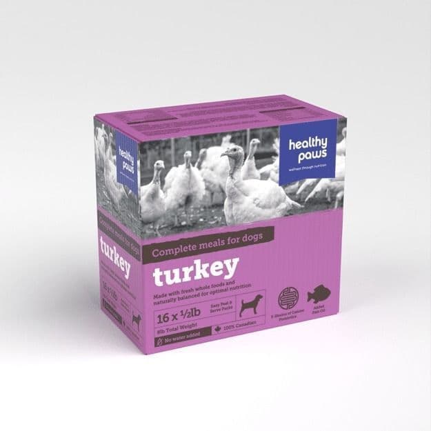 Healthy Paws Canine Complete Dinner - Turkey 16 x 1/2 lb