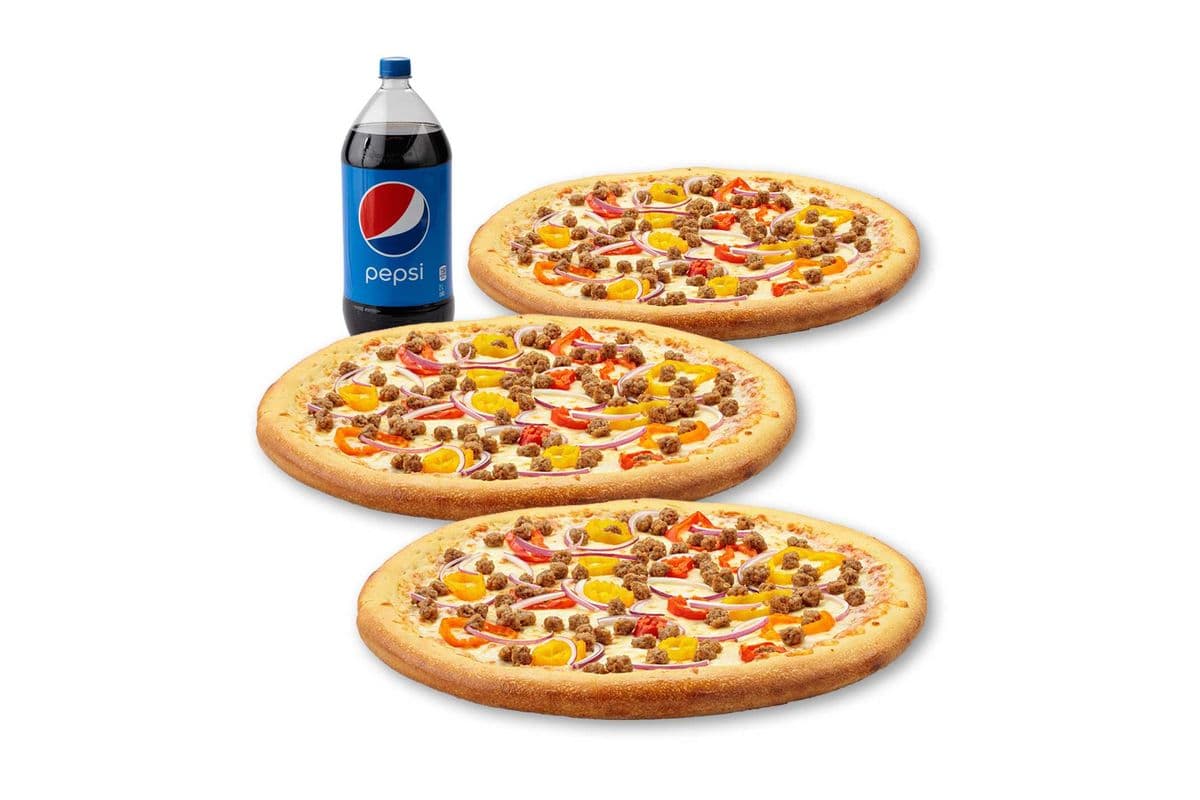 Spécial 3 Pizzas X-Larges - Mexicaine / X-Large 3 Pizza Special - Mexican