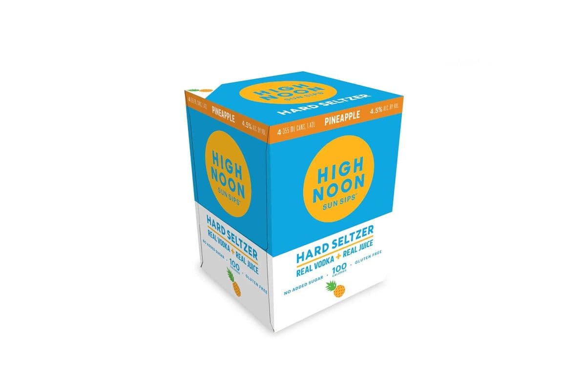 High Noon Sun Sips Hard Seltzer Cans, Pineapple (4 x 355ml)