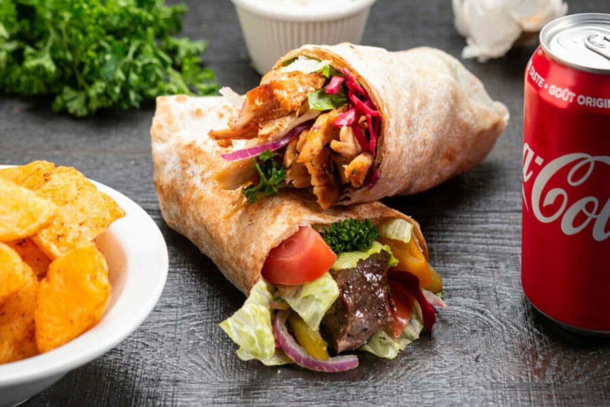 Mix Shawarma Combo (Garlic Potatoes & Drink)