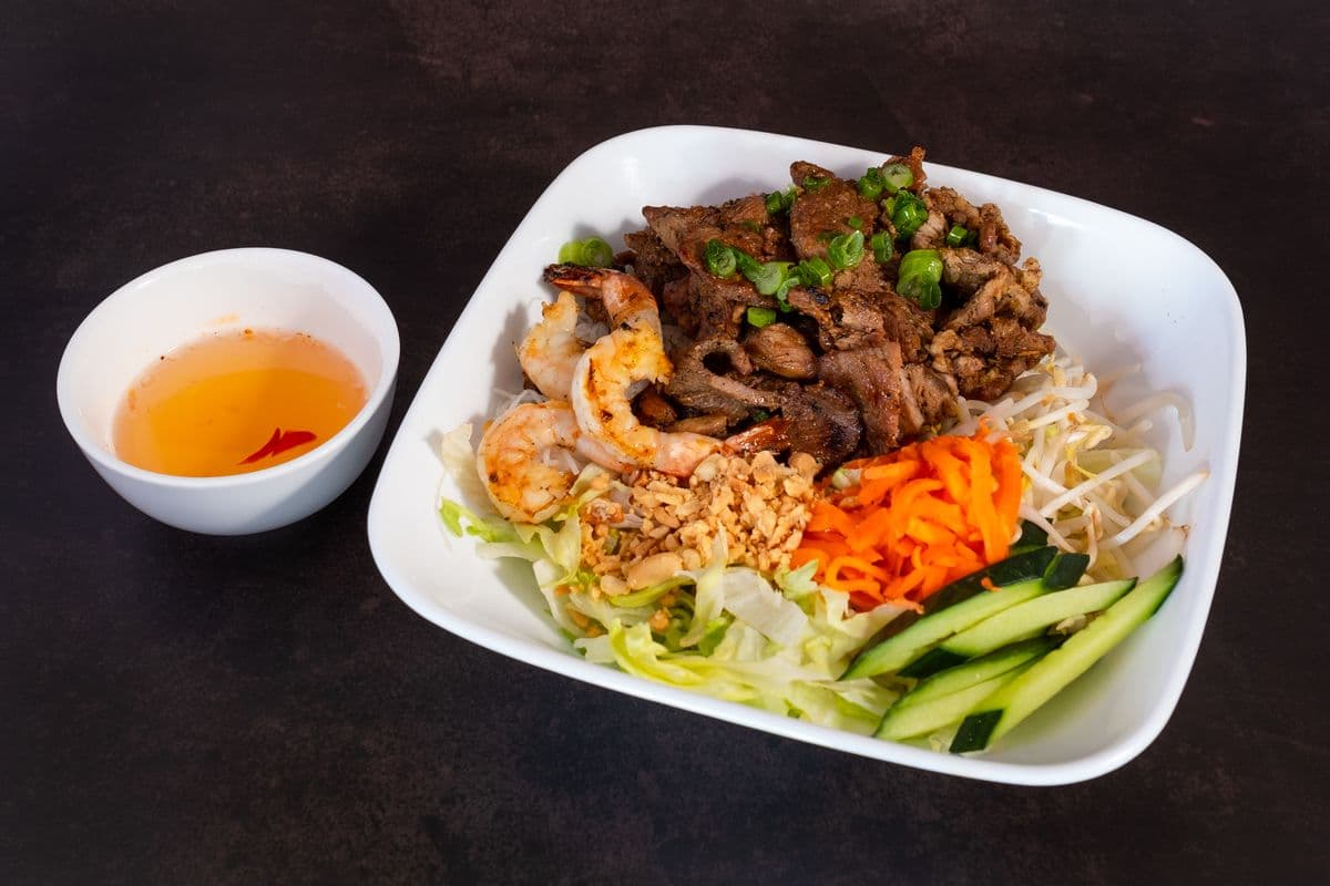 B1. Grilled Pork Slice and Shrimp Vermicelli - Bun Tom, Thit Nuong