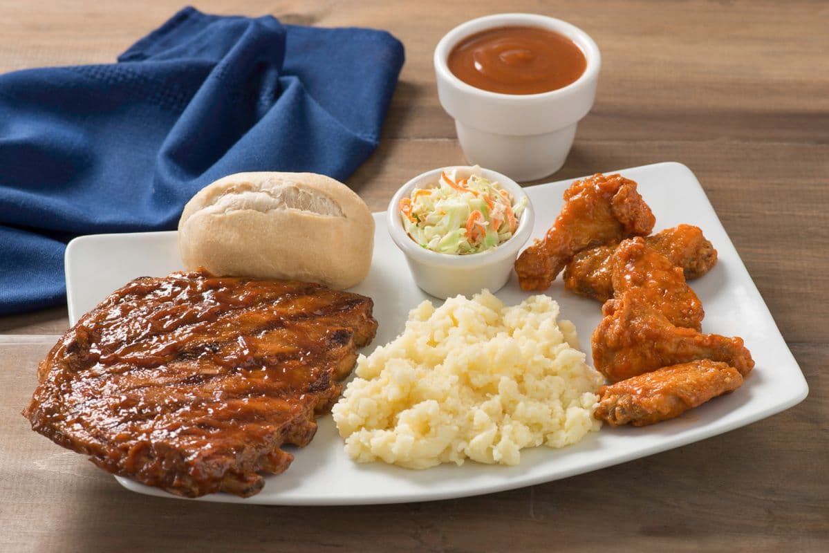 Half Rack BBQ Side Ribs and 5 Wings