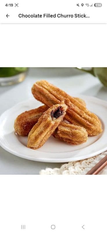 6pcs Chocolate Filled Churro Sticks 4 Inch
