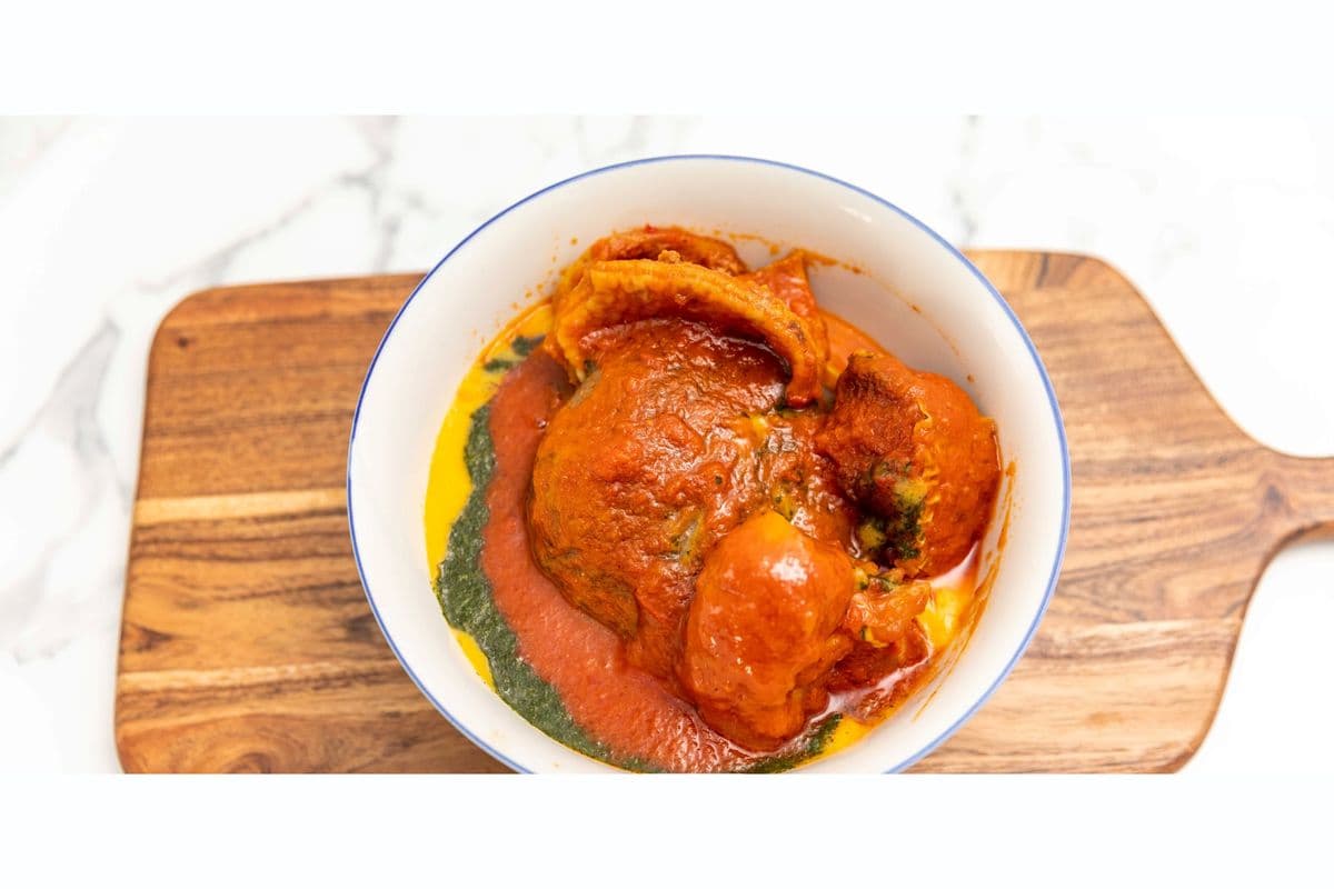 Amala with Gbegiri, Ewedu & Assorted Meat Stew