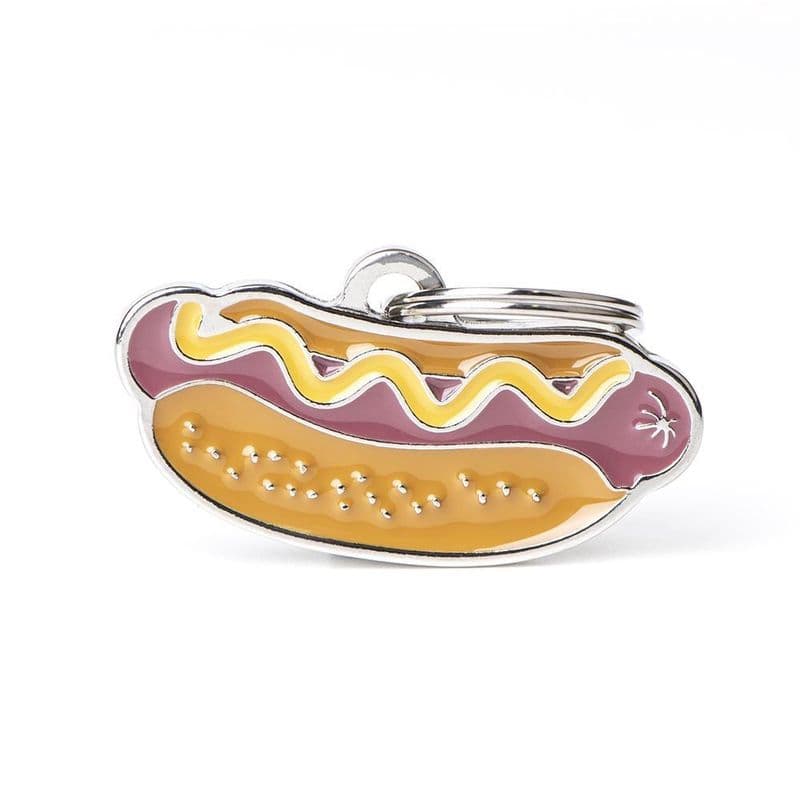 MyFamily Hot Dog Engraved Tag