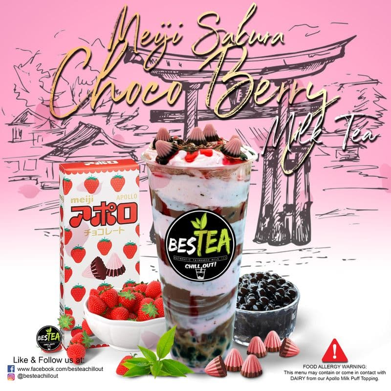 Jumbo Meiji Sakura Choco Berry Milk Tea