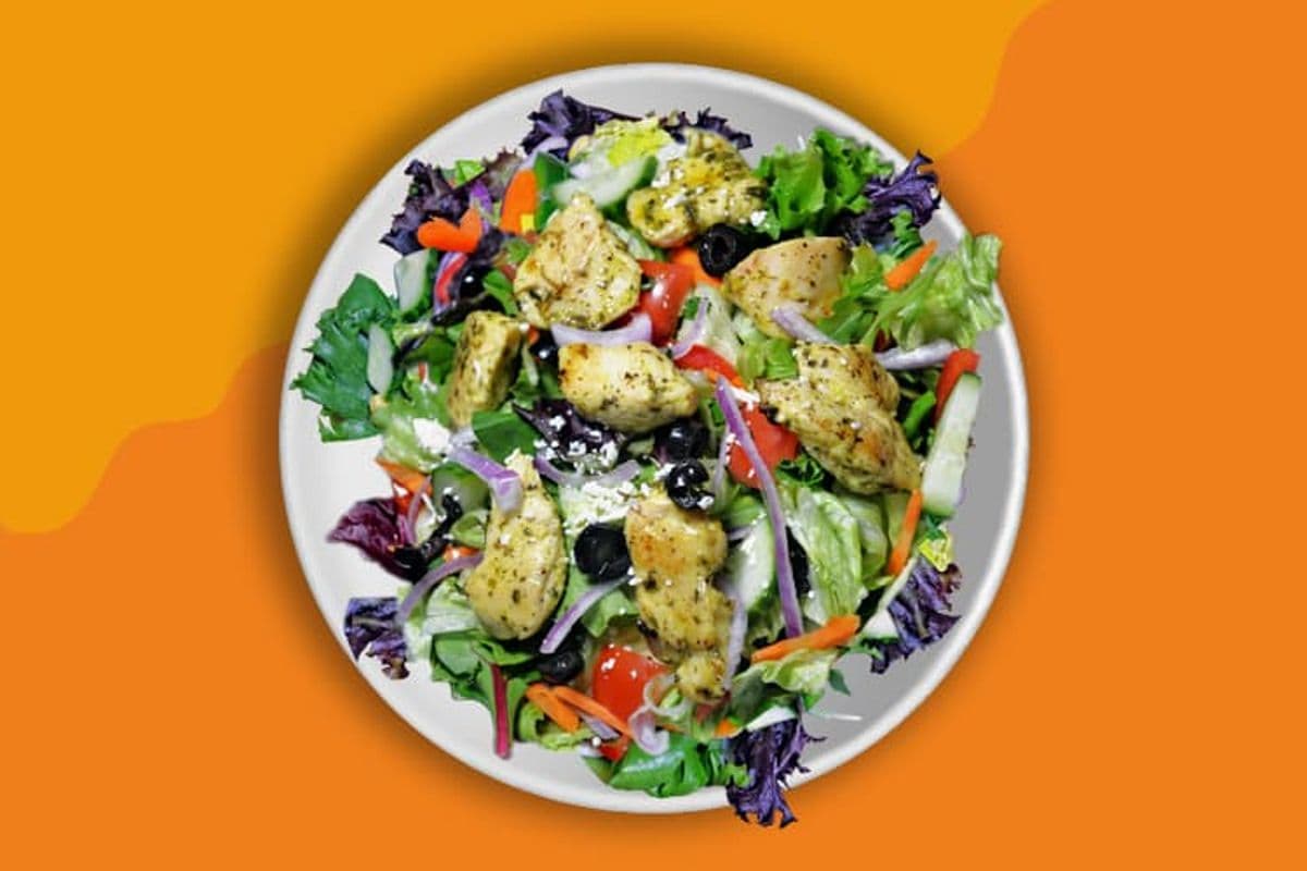 Chicken Souvlaki with Greek Salad