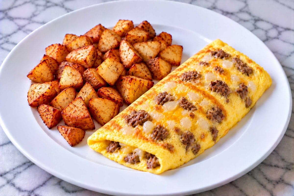 Sausage and Onion Omelette