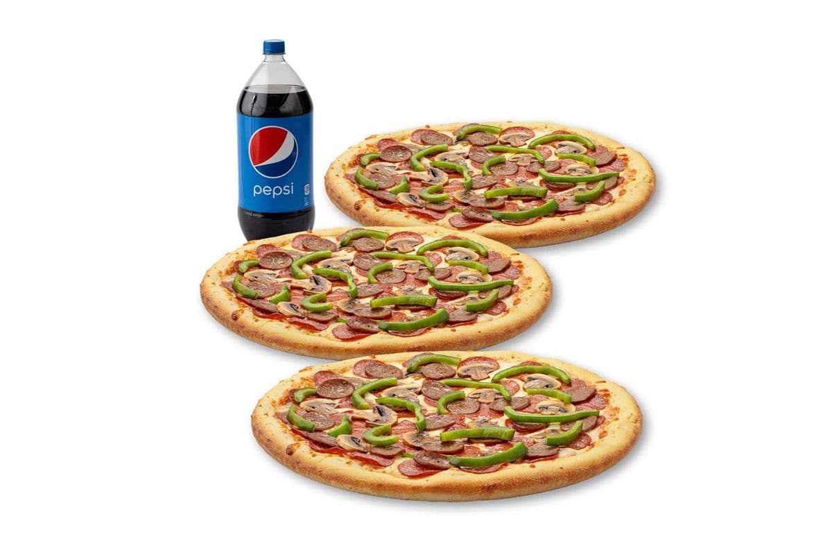 Spécial 3 Pizzas Larges - Spécial Double Pizza / Medium 3 Pizza Special - Double Pizza Special