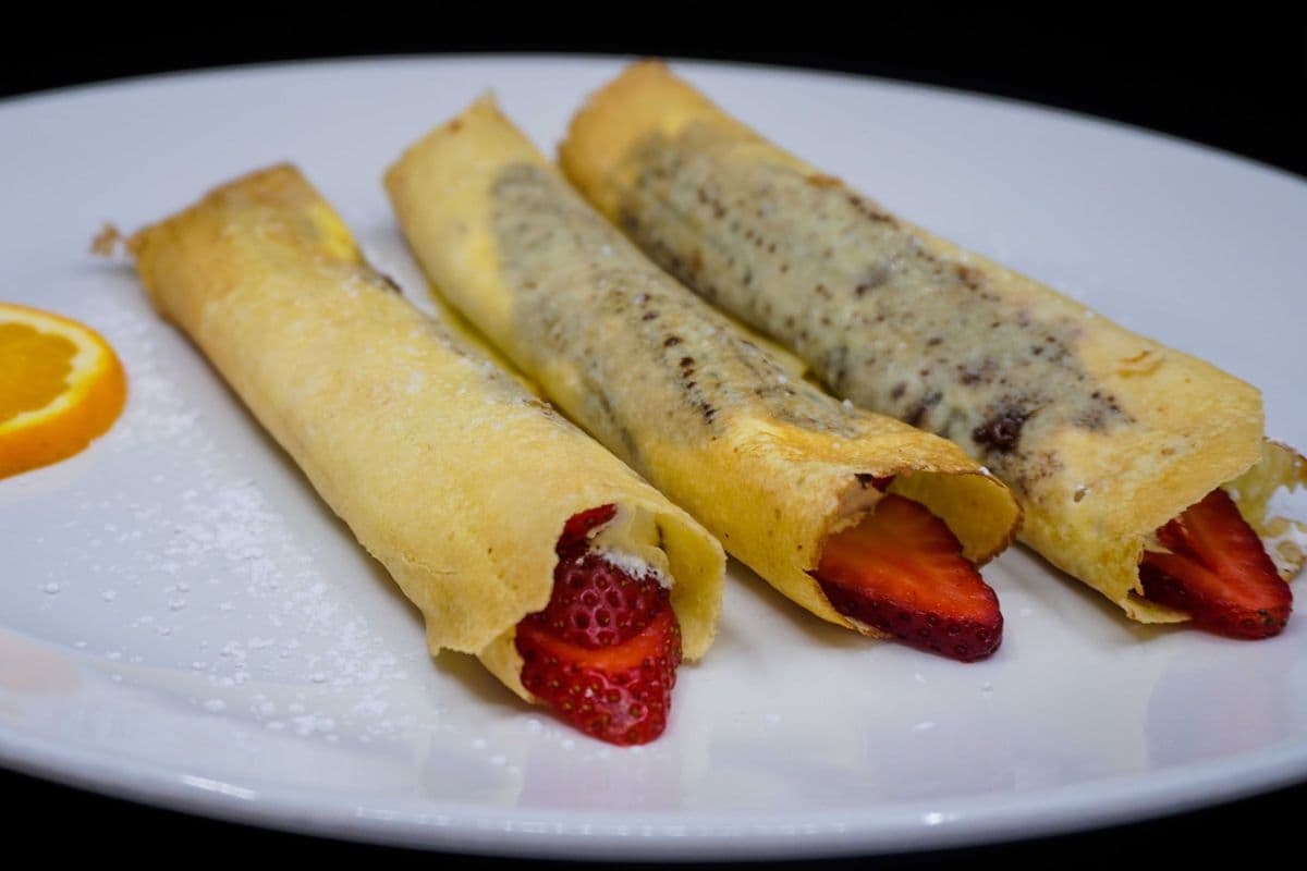 Nutella Strawberry Stuffed Crepes