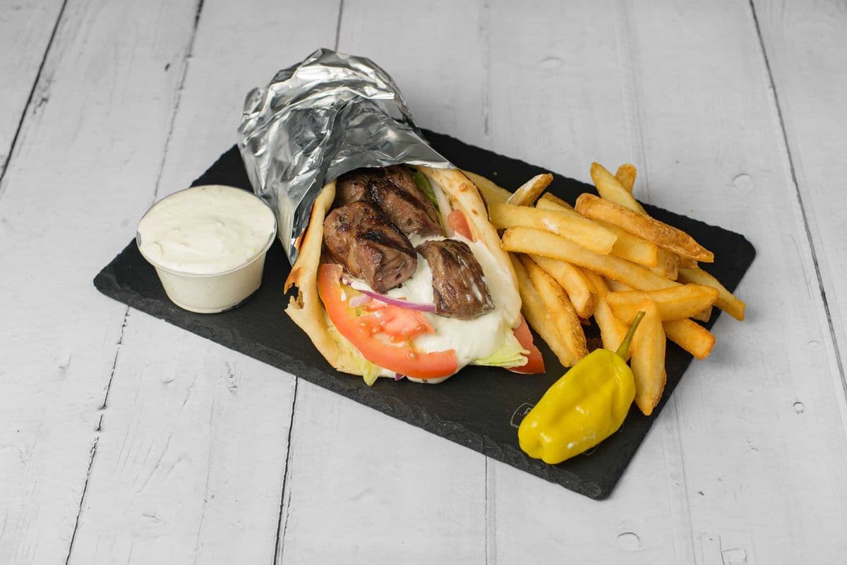 Beef Souvlaki Greek Style Wrap