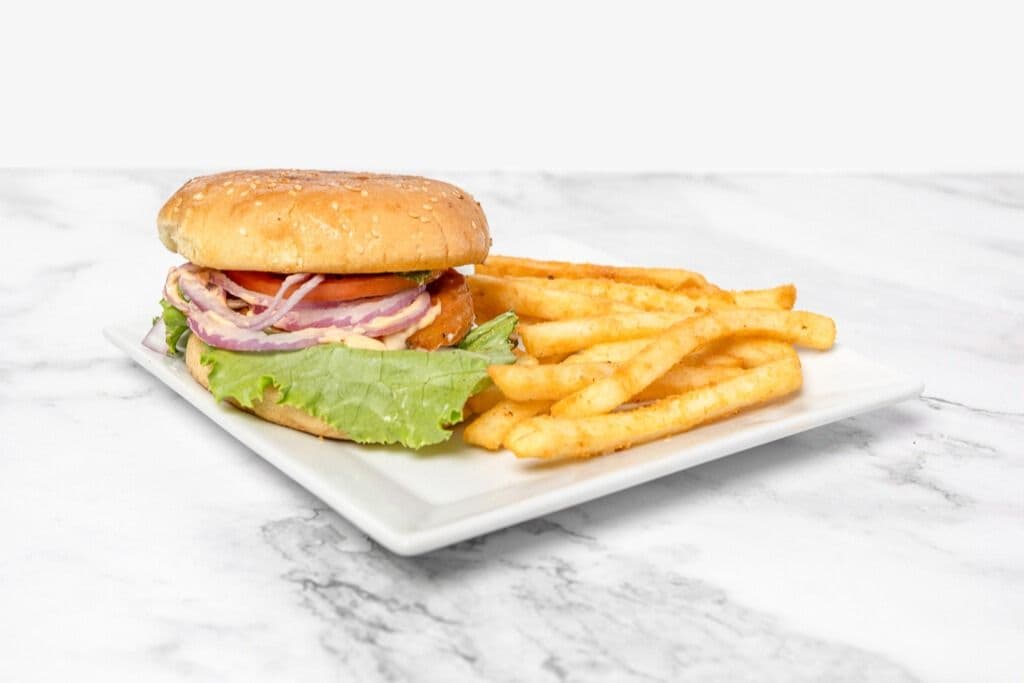Aloo Tikki Burger with Fries
