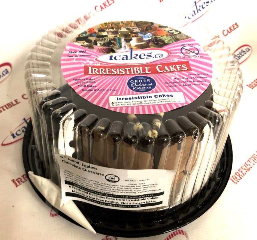 6" Eggless Chocolate Chocolate Cake Readymade (6" (Apx 2 lb))