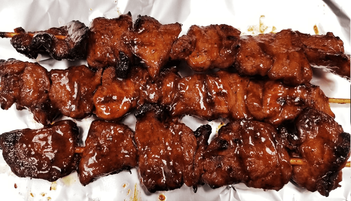 P1. Pork BBQ Skewer (3 pcs) with Rice
