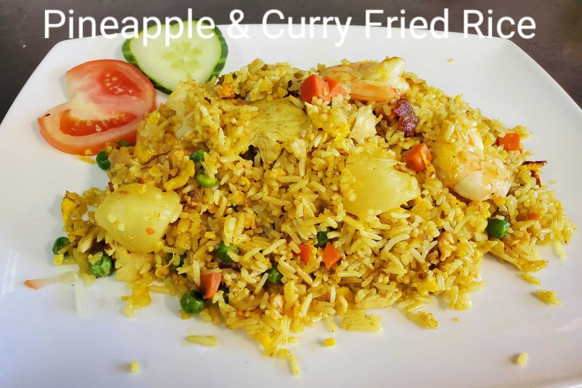 54b. or Item# 159 Thai Style Pineapple Fried-Rice with Chicken and Shrimps