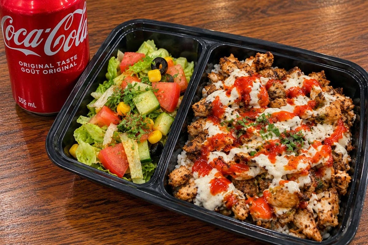 Donair Rice & Salad Box + a Pop