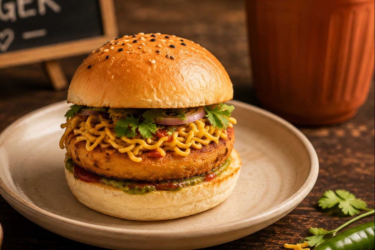 Aaloo Tikki Noodle Burger