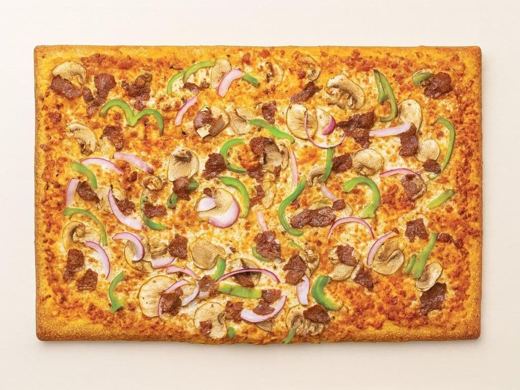 Square Philly Cheese Pizza