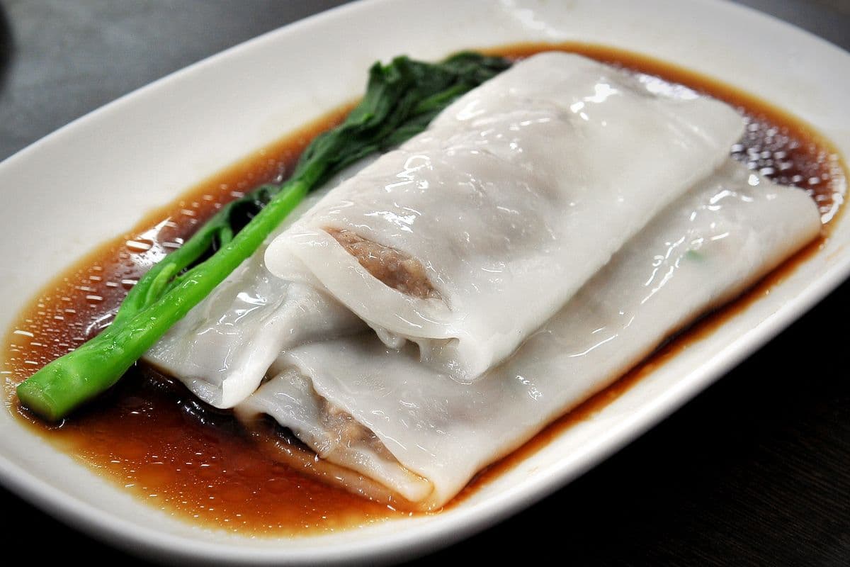 Steamed Rice Flour Rolls with Minced Beef / 滑牛腸粉