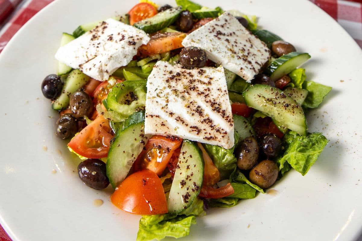 Greek Salad on Romaine