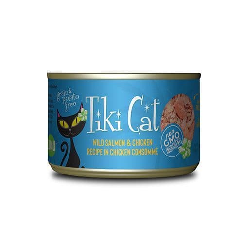 Tiki Cat Luau Wild Salmon & Chicken Recipe in Chicken Consommé Wet Cat Food 6 oz