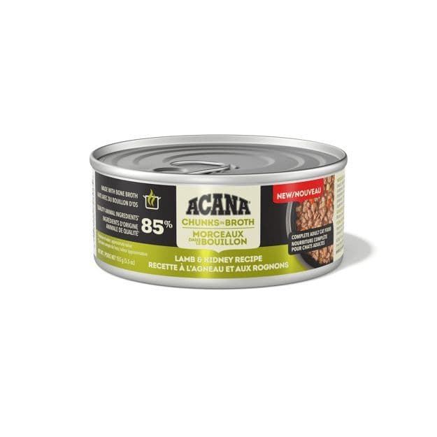 Acana Chunks in Broth Wet Cat Food Lamb & Kidney Recipe, 155g Can