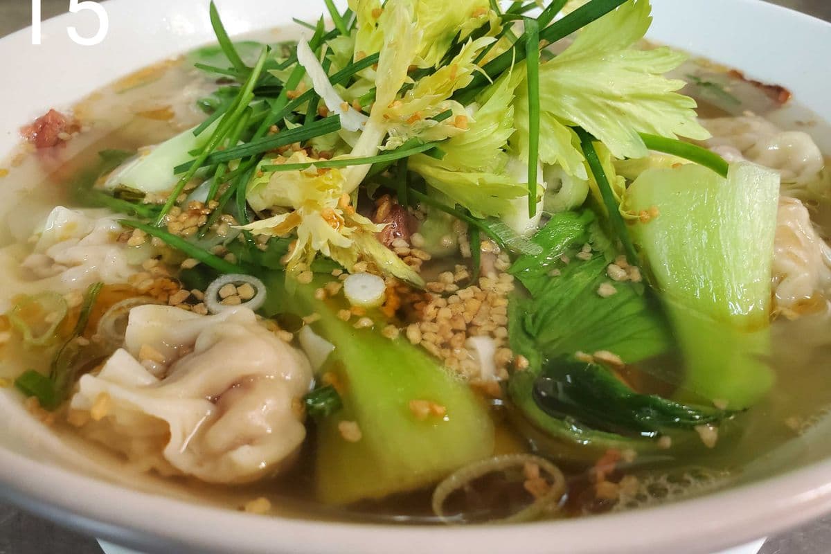 15. Wonton with Egg Noodle Soup