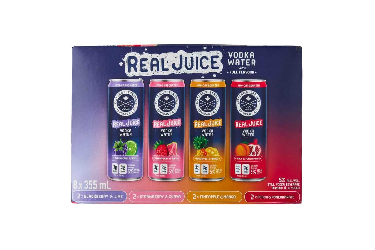 322993 - Cottage Springs Real Juice Vodka Water Variety Pack (12 x 355 ml)