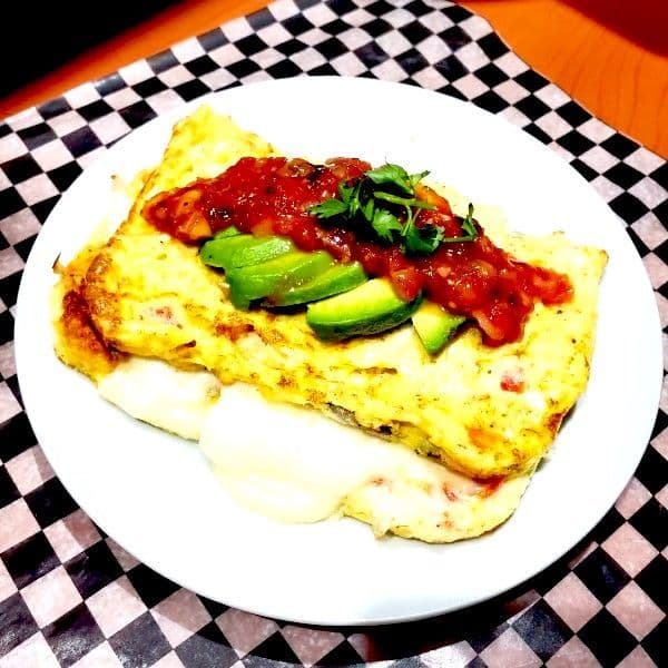 Four Egg Omelette With a Side of Toast