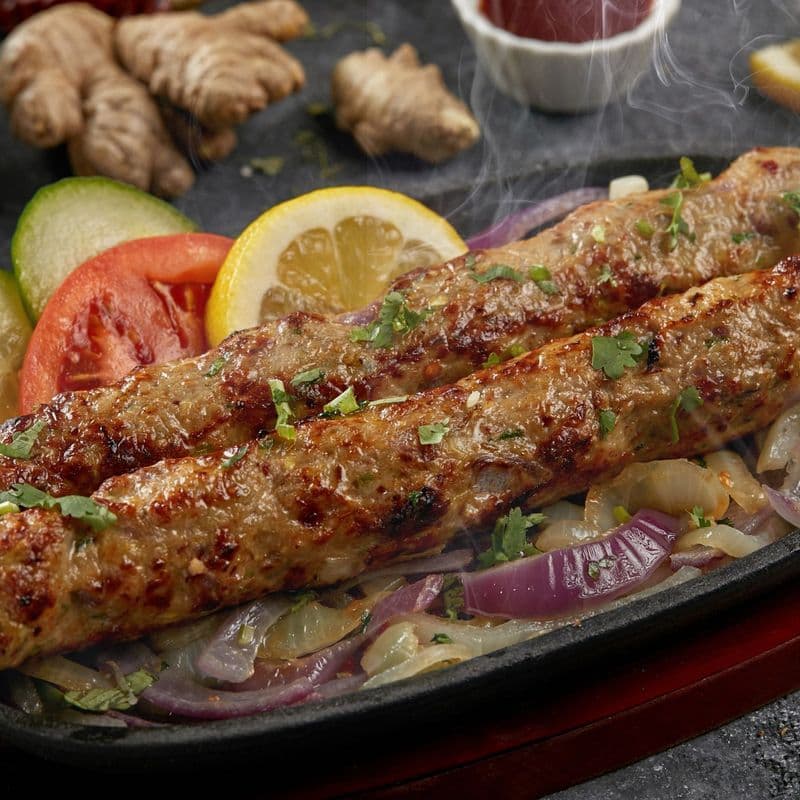 Beef Seekh Kebab (2 Kebabs cut into 8 pcs)