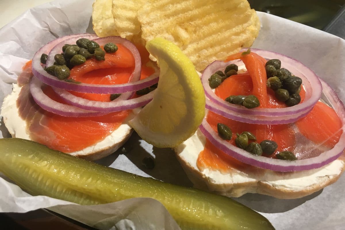 Lox and Cream Cheese on Bagel