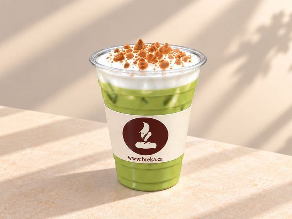 Banoffee Iced Matcha Latte with Mousse Foam