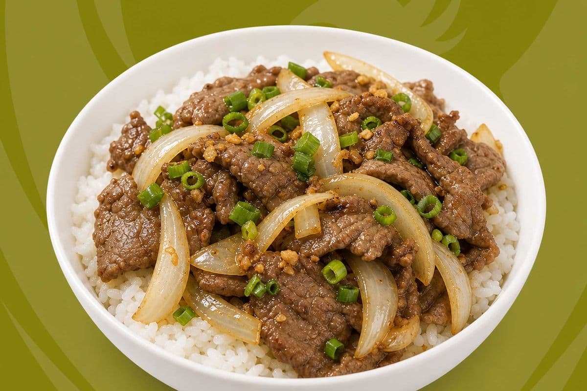 47. Stir-Fried Beef and Onions with Rice - Com Bo Xao Cu Hanh