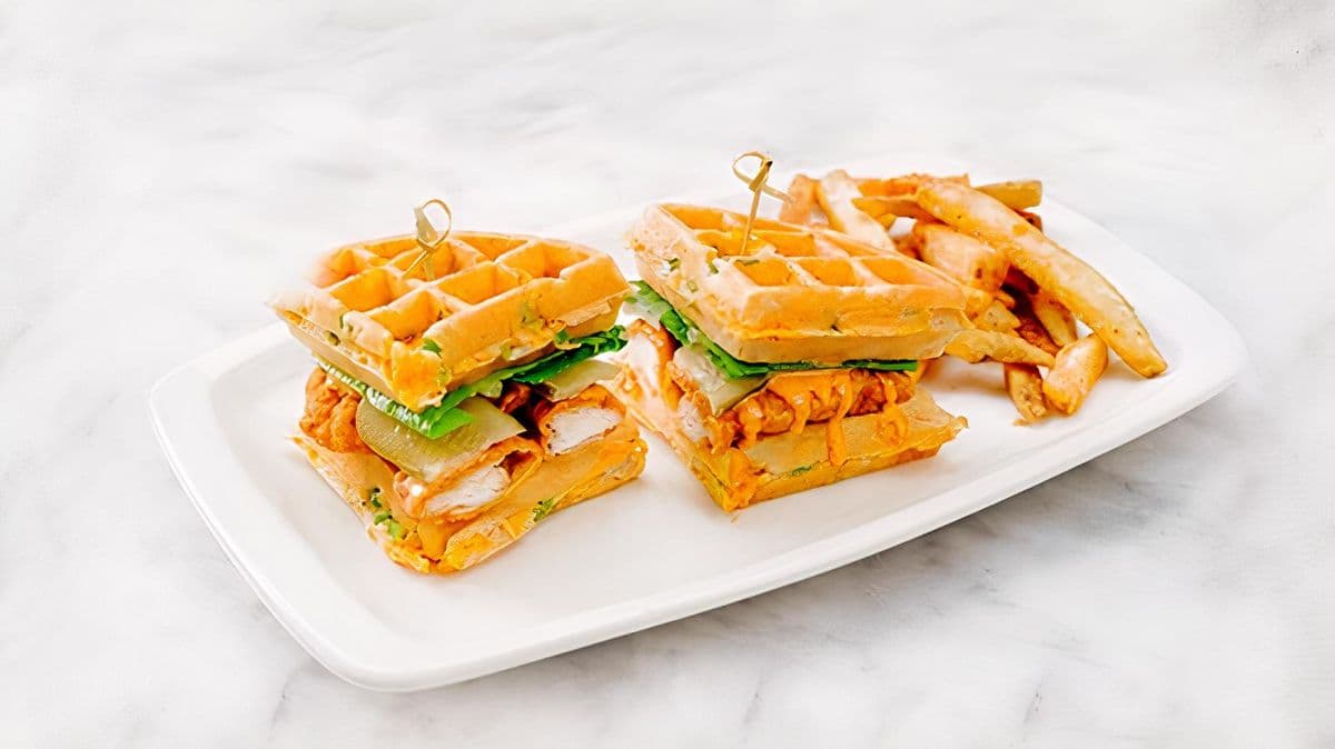 Crispy Chicken Waffle Sandwich