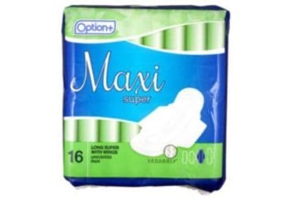 Option+ Maxi Long Super with Wings (16 Pads)