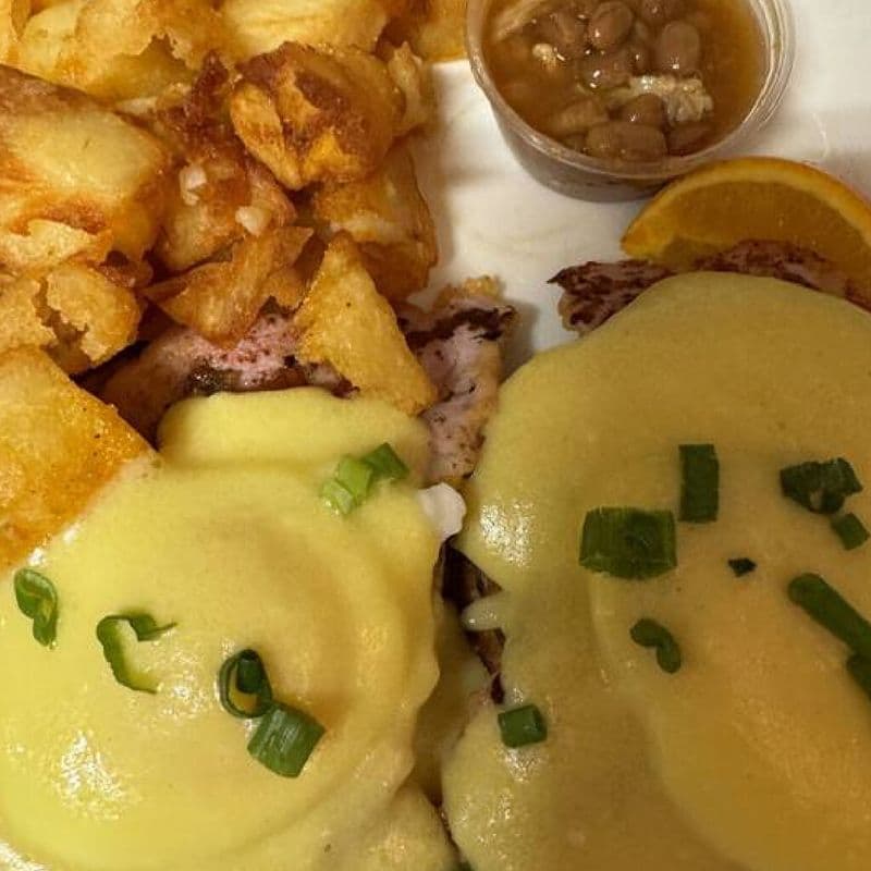 Peameal Eggs Benedict