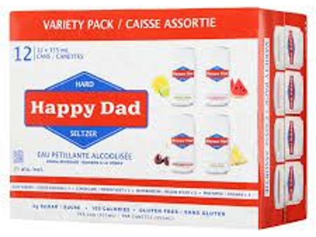 Happy Dad Hard Seltzer Cans Variety Pack (355 ml x 12 ct)