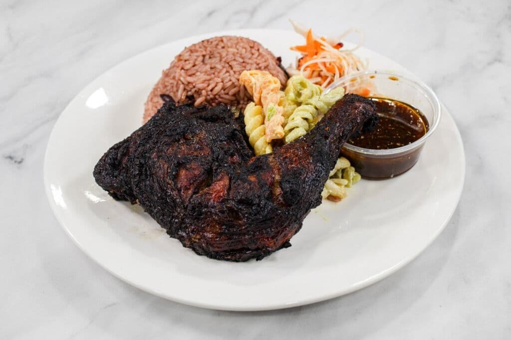 Jerk Chicken with Rice and Peas