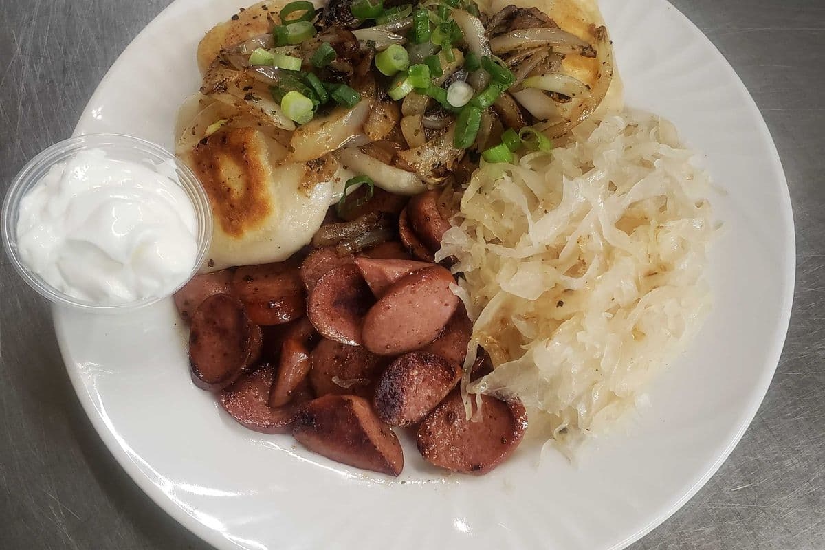 Perogies and Sausage